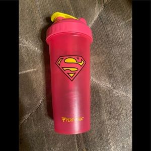 Pink Superman protein shaker